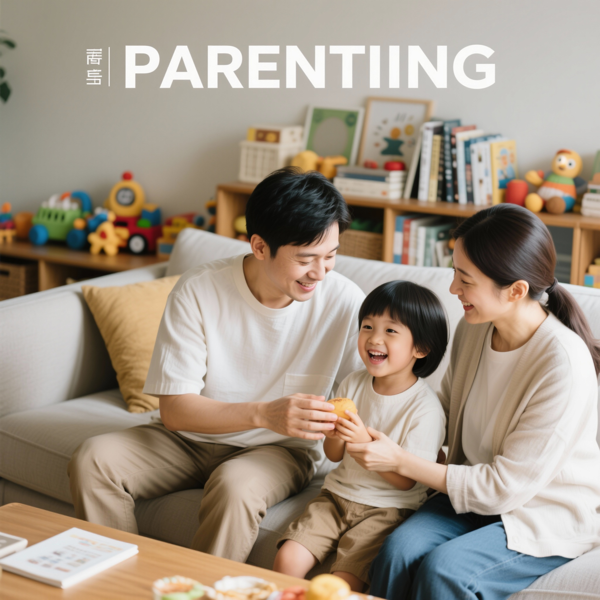 Parents and happy child