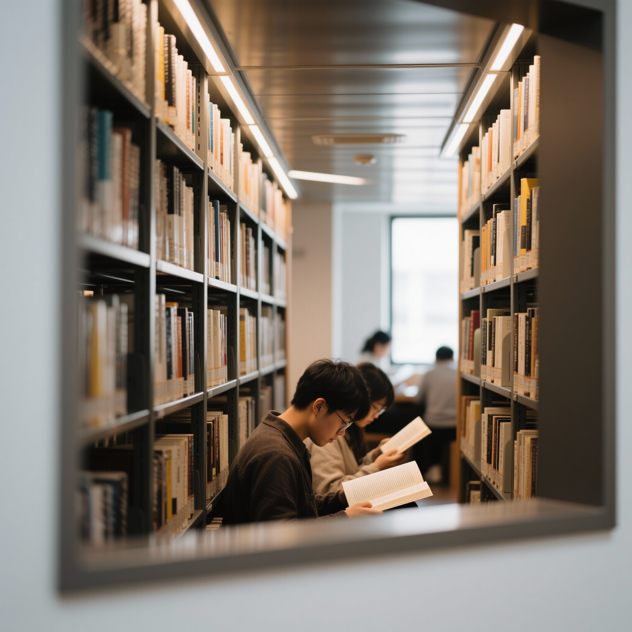 Library and students learning